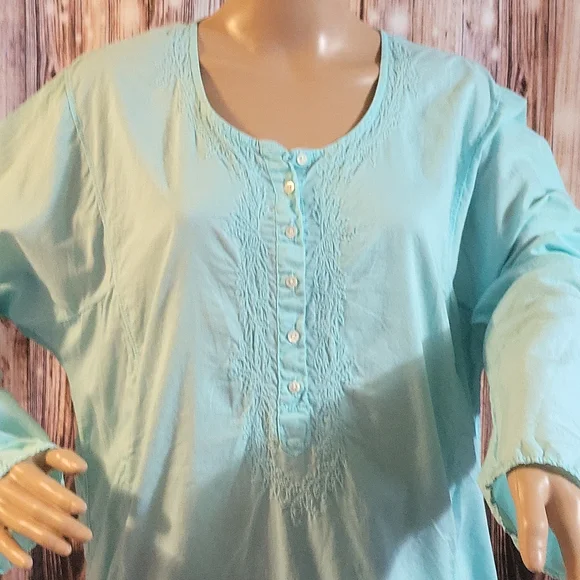 J.CREW Women's Long Sleeve Tunic Mint Color Size XL - Picture 2 of 8